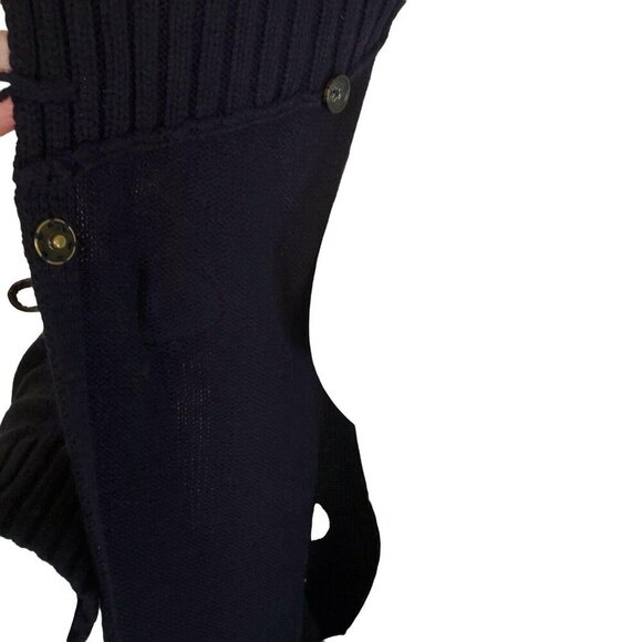 Michael Kors Navy Knit Cardigan Wrap Size S Wool Blend Long Sleeve Shawl Collar - Picture 8 of 9